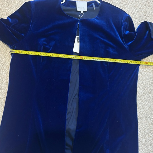 NWT MISOOK Blue Velvet Cardigan with ruffle sleeves. Size Large. - Picture 11 of 11